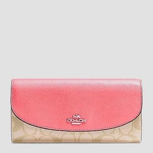 Coach signature PVC Checkbook Wallet